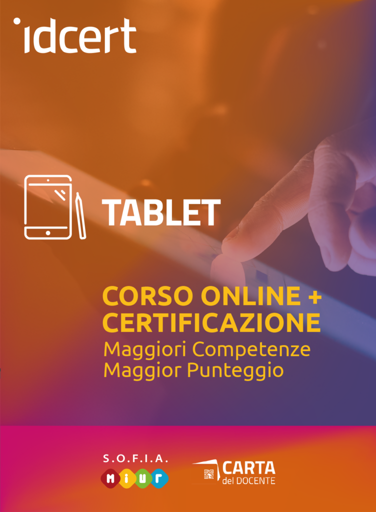 IDCERT Tablet corso online + certificazione